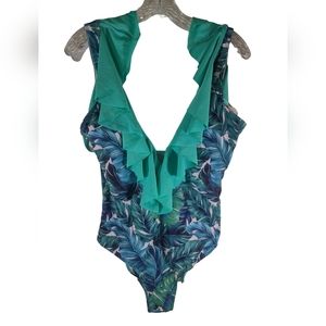 Binlowis blue one piece bathing suit size Large